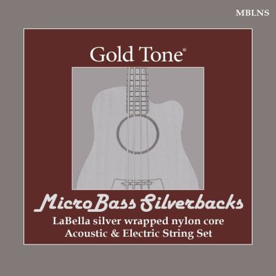 Gold tone MBLNS LaBella Silverback zilver-omwonden nylon snaren voor microbas