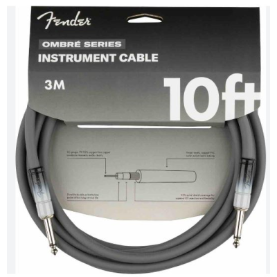 Fender 10' Ombré Cable, Silver Smoke cable guitare