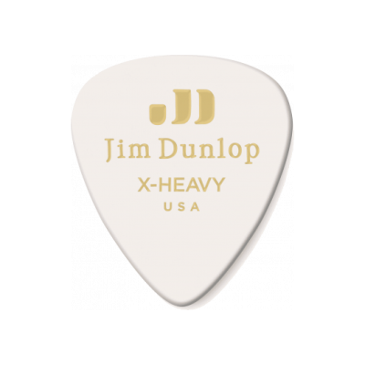Dunlop 483P01EXH Genuine Celluloid Classic, Player's Pack of 12, White, Extra Heavy