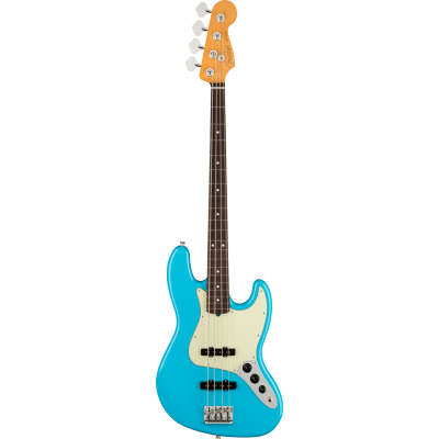 Fender American Professional II Jazz Bass RW Miami Blue bas, inclusief koffer! - Guitarre Basse