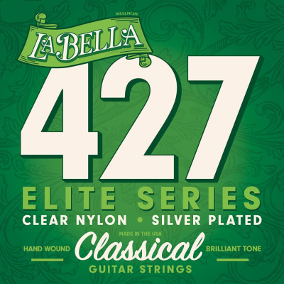 La Bella L-427 string set classic, clear nylon trebles & silverplated basses