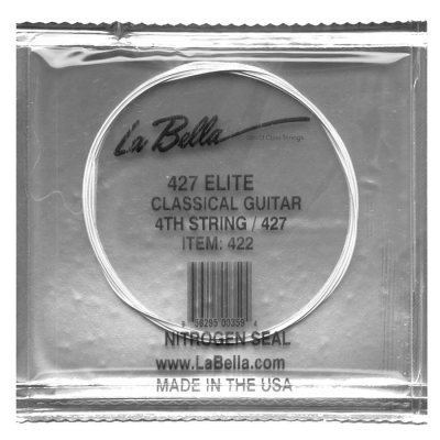 La Bella L-422 D-4-snaar voor klassieke gitaar, silverplated wound nylon