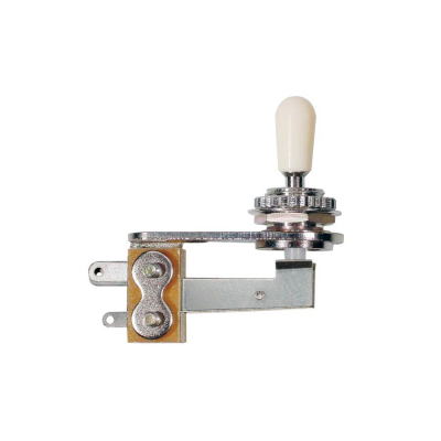 Boston SW-10 toggle switch 3-way, angled model, chrome, with ivory plate and cap