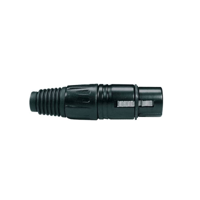 Boston XLR-3-FVBK xlr plug, female, 3-pole, black cable cap, black