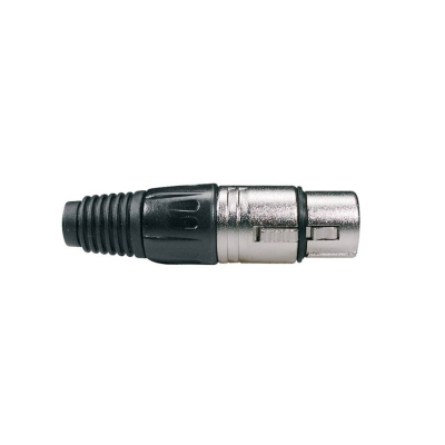 Boston XLR-3-FV xlr plug, female, 3-pole, black cable cap, nickel