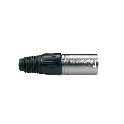 Boston XLR-3-MV xlr plug, male, 3-pole, black cable cap, nickel