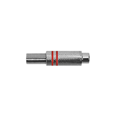 Boston PRCA-20-RD RCA plug, female, metaal nikkel, 2 stuks rode ring, veer 6,2 mm