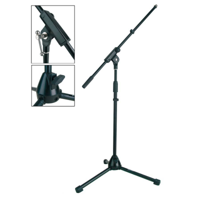 Boston MS-1350-BK microphone stand, with boom, black, max height 100cm