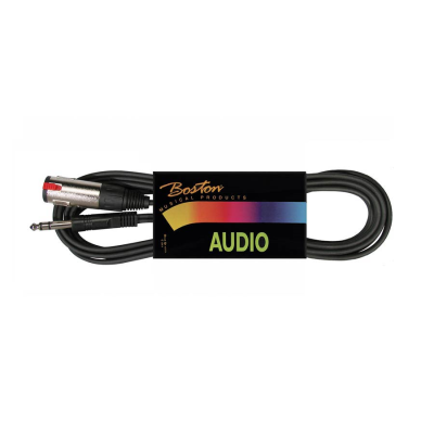 Boston BSG-125-6 audio kabel, zwart, 6 meter, jack stereo - jack female stereo
