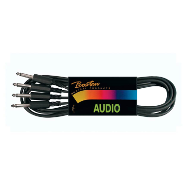 Boston BSG-295-3 audio kabel, zwart, 3 meter, 2x jack mono - 2x jack mono
