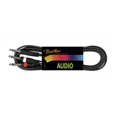 Boston BSG-210-9 audio cable, black, 2x jack mono - jack stereo, 9.00 meter