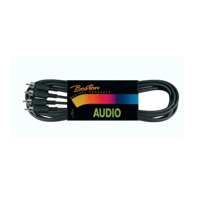 Boston BSG-250-3 audio kabel, zwart, 3 meter, 2x rca - 2x rca connector