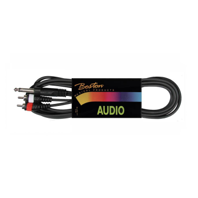Boston BSG-290-9 audio cable, black, 2x rca - jack mono, 9.00 meter