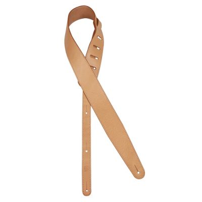 Gaucho GST-951-NT guitar strap, top quality European leather, 5,5 cm. wide, natural, made in Italy