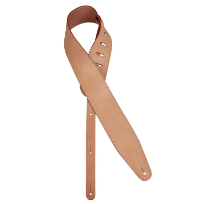 Gaucho GST-952-NT guitar strap, top quality European leather, 7 cm. wide, natural, made in Italy