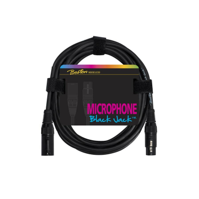 Boston MC-220-1 microphone cable, black, 1 x XLR3f +1 x XLR3m, 1 meter