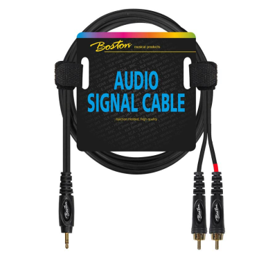 Boston AC-276-150 audio signaalkabel, 2x RCA naar 3.5mm jack stereo, 1.5 meter