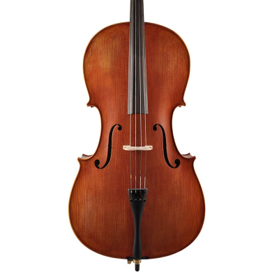 Leonardo LC-2712-M cello outfit 1/2, all solid, mat nitro varnish, well flamed, ebony fittings, bag and bow