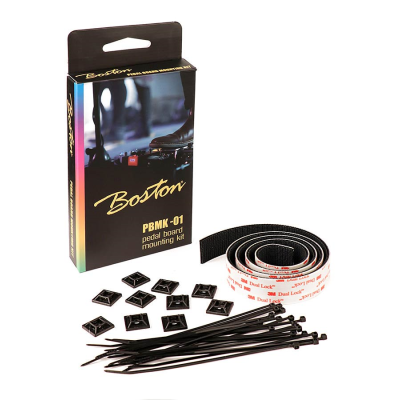 Boston PBMK-01 pedal board mounting kit: 3M Dual Lock (1mtr), 10pcs adhesive mount plate, 20pcs cable tie