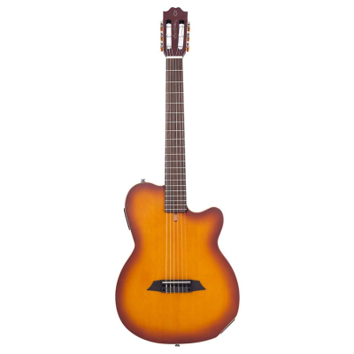 Sire Guitars G5 Series Larry Carlton mahonie + ceder nylon snaren elektrische gitaar, tabak sunburst satijn