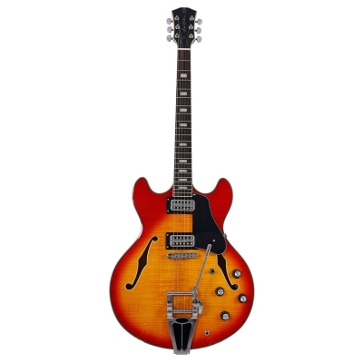 Sire Guitars H Series Larry Carlton electric archtop guitar with tremolo, cherry sunburst