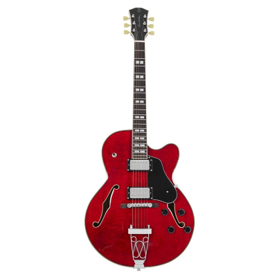 Sire Guitars H Series Larry Carlton guitare électrique archtop, voir à travers le rouge
