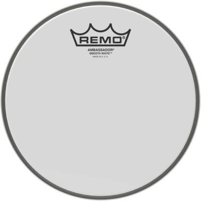 Remo BA-0208-00 8" Ambassador Smooth White tom head