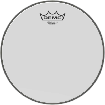 Remo BA-0210-00 Peau Ambassador blanc lisse 10" pour tom/ Caisse claire