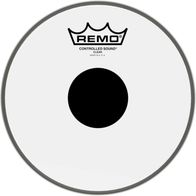 Remo CS-0308-10 Peau CS Transparente 8" + rond noir, pour Tom