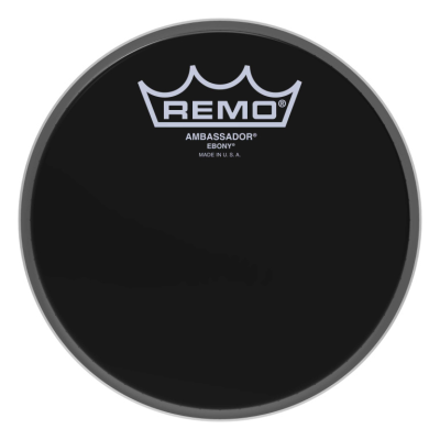 Remo ES-0006-00 6" Ebony Ambassador Tomvel