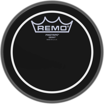 Remo ES-0606-PS 6" Ebony Pinstripe Tom Head