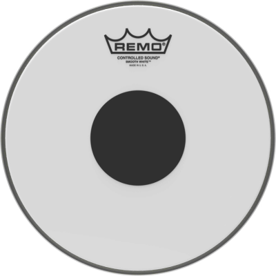Remo CS-0210-10 Peau CS Blanc Lisse 10" + rond noir, pour Tom/ Caisse claire