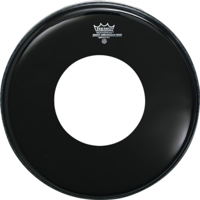 Remo ES-1020-CH 20" Ebony Ambassador Bass Drum Head with Hole