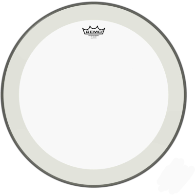 Remo P4-1320-C2 20" Powerstroke 4 Clear Bass Drum Head with double layer and clear dot