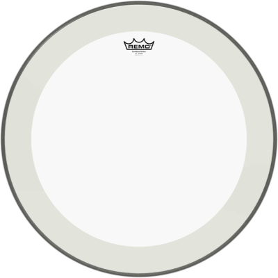 Remo P4-1322-C2 22" Powerstroke 4 Clear Bass Drum head with double layer and clear dot