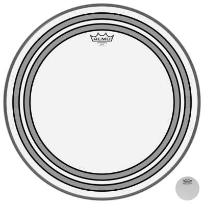 Remo PW-1320-00 20" Powersonic Clear Bass Drum Head with internal subsonic dampening rings