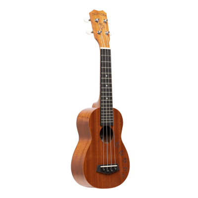 Islander MS-4-HNS Traditional soprano ukulele with mahogany top and Honu turtle engraving