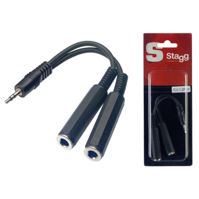 Stagg YC-0,1/1J2PFSH 1 x Male stereo mini phone plug/ 2 x female stereo jack adaptor cable
