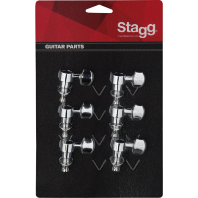 Stagg KG673CR 6 chrome individual machine heads for electric or folk guitars