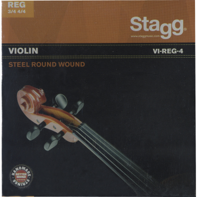 Stagg VI-REG-4 Jeu de cordes pour violon 4/4 & 3/4, acier filé, extra extra-light