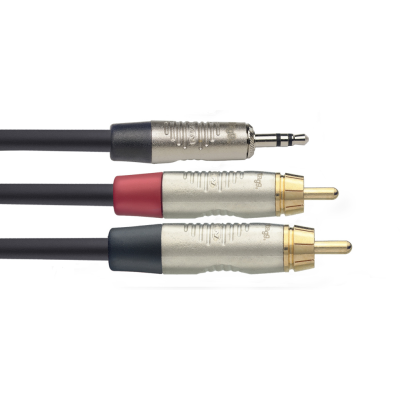 Stagg NYC10/MPS2CMR N-Serie Y-kabel - Stereo Mini Jack M / 2 x