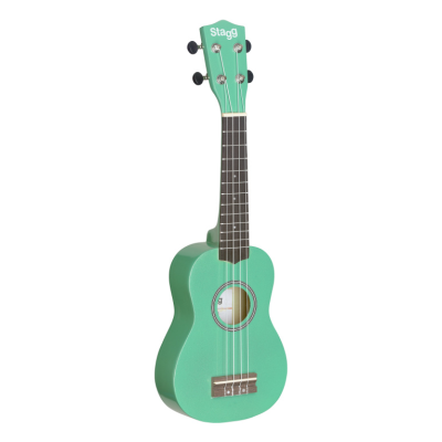 Stagg US-GRASS Green soprano ukulele with basswood top, in nylon gigbag