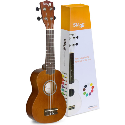 Stagg US-NAT Soprano ukulele in black nylon gigbag