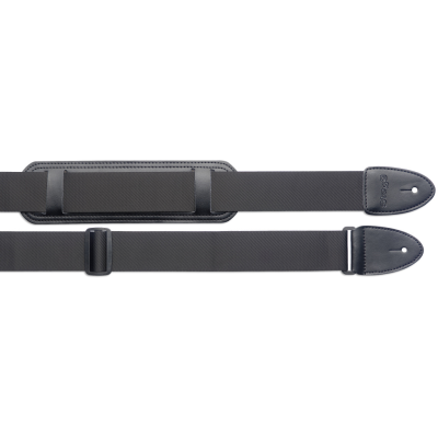 Stagg SN5 SHP BLK Courroie en nylon noir tressé avec épaulette - Standard