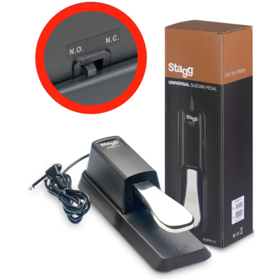 Stagg SUSPED 10 Universal sustain pedal for electronic piano or keyboard, with polarity switch