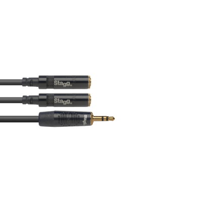 Stagg NYA010/MPS2MJSR N-Serie Y-Adapter Kabel - Mini Stereo Jack M / 2x Mini Stereo Jack
