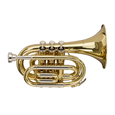 Levante LV-TR4415 Trompette de poche en Sib, avec pavillon de trompette en sib standard