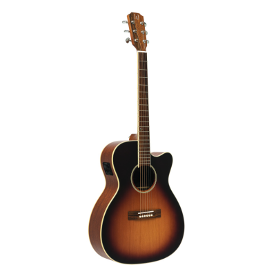 J.N. Guitars EZR-OMCFI 4/4 cutaway acoustic-electric orchestra guitar with solid cedar top, Ezra series