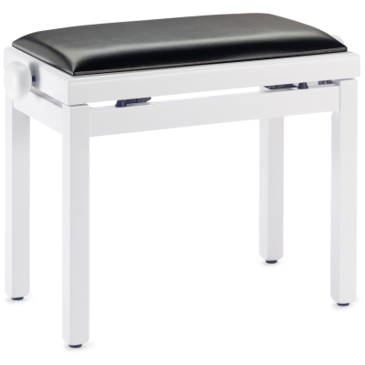 Stagg PB39 WHM SBK Matt white piano bench with black vinyl top