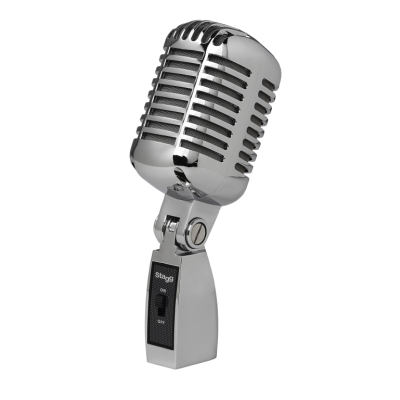 Stagg SDM100 CR Microphone dynamique cardioïde de style vintage, modèle professionnel, cellule DC04
